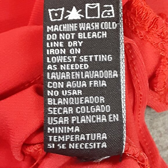 Perceptions Woman's Crop Top Size 14 Red Tie Front Short Sleeve Lightweight - Picture 5 of 7